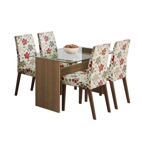 Tamanhos, Medidas e Dimensões do produto Conjunto de Mesa com 4 Cadeiras Melrose Rustic e Hibiscos