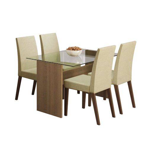Tamanhos, Medidas e Dimensões do produto Conjunto de Mesa com 4 Cadeiras Melrose Rustic e Saara
