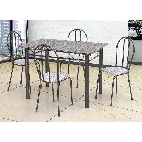 Tamanhos, Medidas e Dimensões do produto Conjunto de Mesa com 4 Cadeiras Monique Craquado Preto e Linho