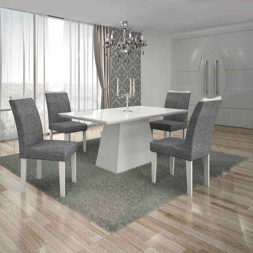 Tamanhos, Medidas e Dimensões do produto Conjunto de Mesa com 4 Cadeiras Pampulha I Branco e Cinza