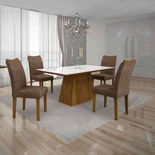 Tamanhos, Medidas e Dimensões do produto Conjunto de Mesa com 4 Cadeiras Pampulha I Canela e Marrom