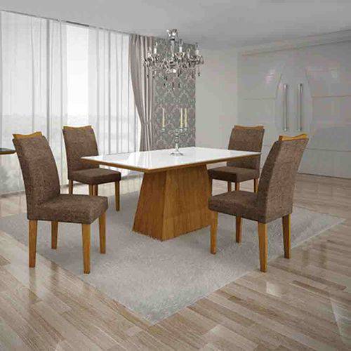 Tamanhos, Medidas e Dimensões do produto Conjunto de Mesa com 4 Cadeiras Pampulha I Imbuia Mel e Marrom