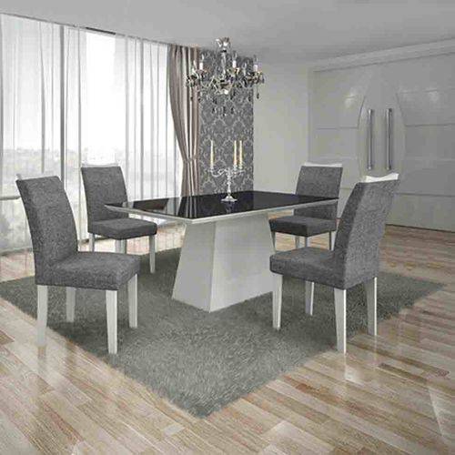 Tamanhos, Medidas e Dimensões do produto Conjunto de Mesa com 4 Cadeiras Pampulha Ii Branco e Cinza