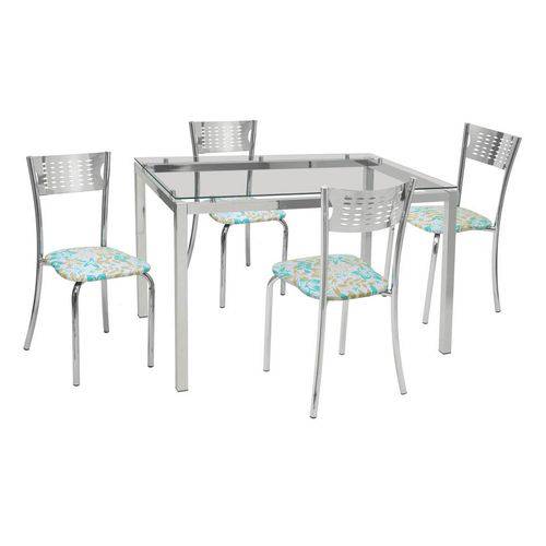 Tamanhos, Medidas e Dimensões do produto Conjunto de Mesa com 4 Cadeiras Rafaela Corino Cromado