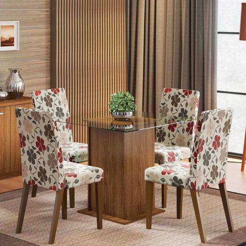 Tamanhos, Medidas e Dimensões do produto Conjunto de Mesa com 4 Cadeiras Tais Rustic e Floral Hibiscos