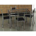 Tamanhos, Medidas e Dimensões do produto Conjunto de Mesa com 4 Cadeiras Thays Prata e Preto - Única