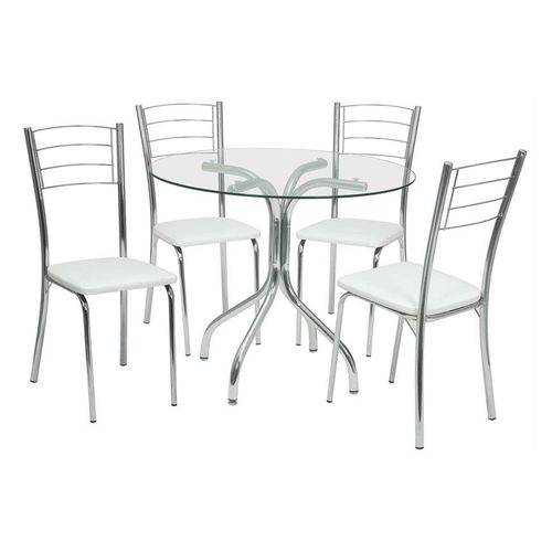 Tamanhos, Medidas e Dimensões do produto Conjunto de Mesa com 4 Cadeiras Yohana Corino Cromado - Única