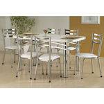 Tamanhos, Medidas e Dimensões do produto Conjunto de Mesa com 6 Cadeiras Adriana Prata e Branco - Única
