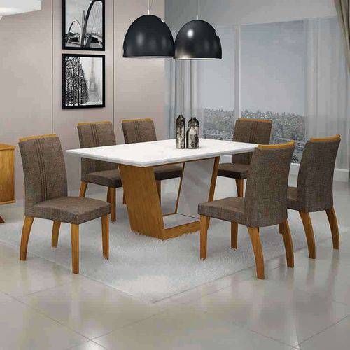 Tamanhos, Medidas e Dimensões do produto Conjunto de Mesa com 6 Cadeiras Alemanha I Imbuia Mel e Marrom