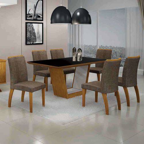 Tamanhos, Medidas e Dimensões do produto Conjunto de Mesa com 6 Cadeiras Alemanha Iv Imbuia Mel e Marrom