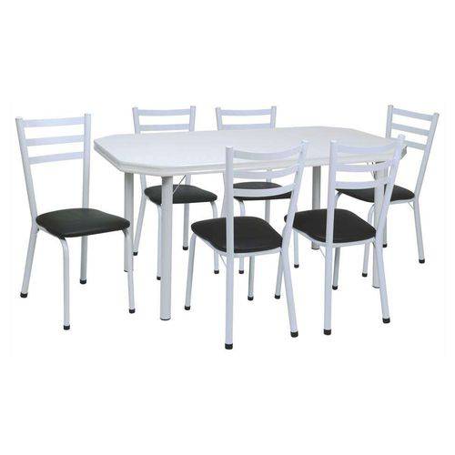 Tamanhos, Medidas e Dimensões do produto Conjunto de Mesa com 6 Cadeiras Beatriz Corino Preto e Branco - Única