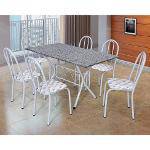 Tamanhos, Medidas e Dimensões do produto Conjunto de Mesa com 6 Cadeiras Bruna Branco e Estampa Capitonê
