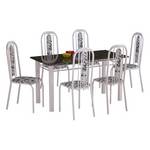 Tamanhos, Medidas e Dimensões do produto Conjunto de Mesa com 6 Cadeiras Granada Branco Liso e Branco Floral