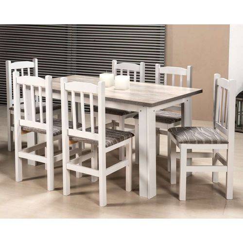 Tamanhos, Medidas e Dimensões do produto Conjunto de Mesa com 6 Cadeiras Paloma Branco