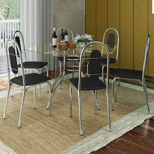 Tamanhos, Medidas e Dimensões do produto Conjunto de Mesa com 6 Cadeiras Sicília Aço Cromado