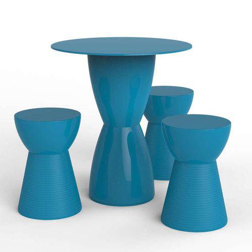 Tamanhos, Medidas e Dimensões do produto Conjunto de Mesa com 3 Bancos Fit Azul