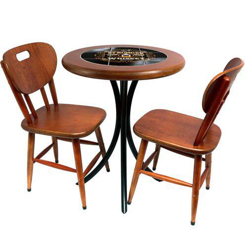 Tamanhos, Medidas e Dimensões do produto Conjunto de Mesa com 2 Cadeiras Azulejo Stronger Whiskey 60cm Imbuia - Tambo