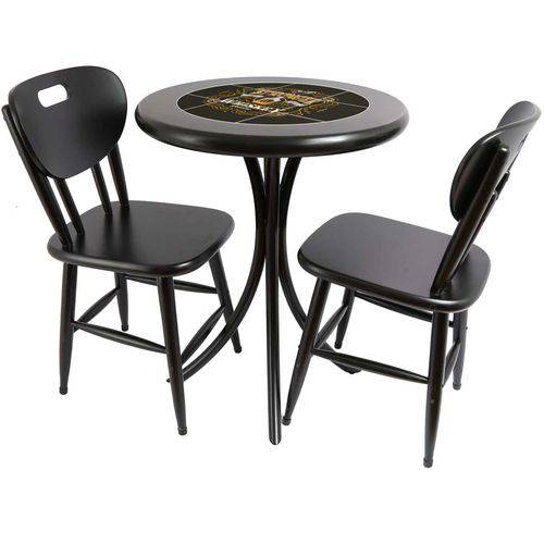 Tamanhos, Medidas e Dimensões do produto Conjunto de Mesa com 2 Cadeiras Azulejo Stronger Whiskey 60cm Preto - Tambo