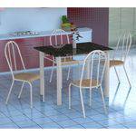 Tamanhos, Medidas e Dimensões do produto Conjunto de Mesa Genova com 4 Cadeiras Alicante Branco e Nature Bege