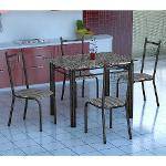 Tamanhos, Medidas e Dimensões do produto Conjunto de Mesa Gênova com 4 Cadeiras Lisboa Preto Prata e Preto Listrado