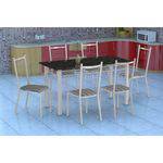 Tamanhos, Medidas e Dimensões do produto Conjunto de Mesa Granada com 6 Cadeiras Lisboa Branco e Preto Listrado