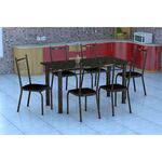 Tamanhos, Medidas e Dimensões do produto Conjunto de Mesa Granada com 6 Cadeiras Lisboa Preto Prata e Preto Liso
