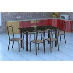Tamanhos, Medidas e Dimensões do produto Conjunto de Mesa Granada com 6 Cadeiras Lisboa Preto Prata e Preto Listrado