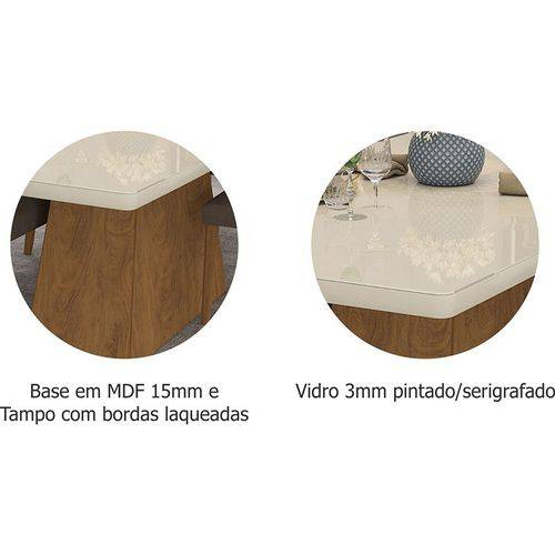 Tamanhos, Medidas e Dimensões do produto Conjunto de Mesa Helen 180x90cm com 6 Cadeiras Marina - Cimol - Savana / Off White / Chocolate