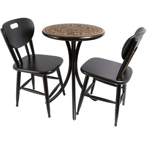 Tamanhos, Medidas e Dimensões do produto Conjunto de Mesa Lateral com 2 Cadeiras Weissbier Preto 52cm - Tambo