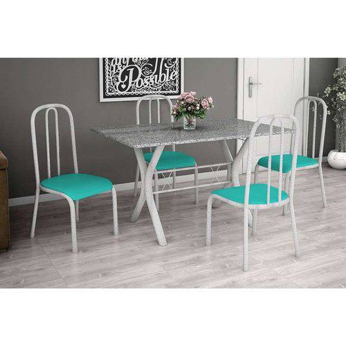 Tamanhos, Medidas e Dimensões do produto Conjunto de Mesa Miame 110 Cm com 4 Cadeiras Madri Branco e Verde