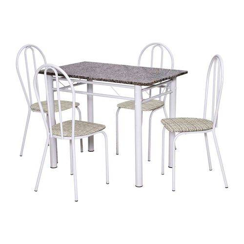 Tamanhos, Medidas e Dimensões do produto Conjunto de Mesa Monique com 4 Cadeiras Branca Rattan