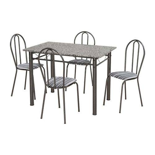 Tamanhos, Medidas e Dimensões do produto Conjunto de Mesa Monique com 4 Cadeiras Craqueado Preto Listrado