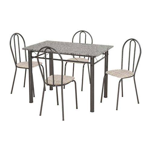 Tamanhos, Medidas e Dimensões do produto Conjunto de Mesa Monique com 4 Cadeiras Craqueado Preto Rattan