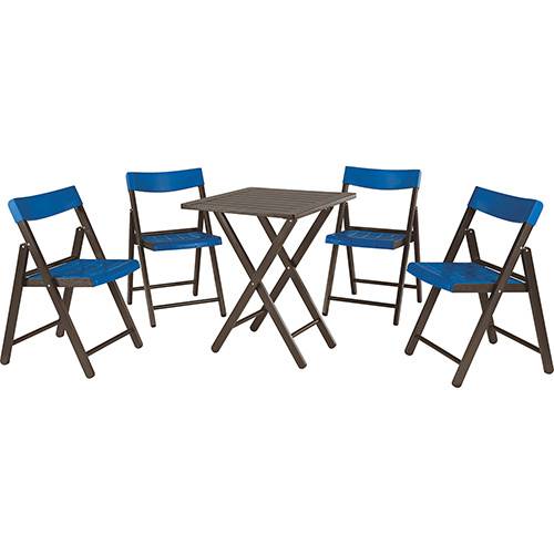 Tamanhos, Medidas e Dimensões do produto Conjunto de Mesa para Bar Potenza com 4 Cadeiras Tabaco com Azul - Tramontina