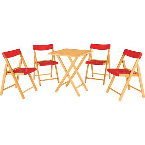 Tamanhos, Medidas e Dimensões do produto Conjunto de Mesa para Bar Potenza com 4 Cadeiras Vermelho - Tramontina