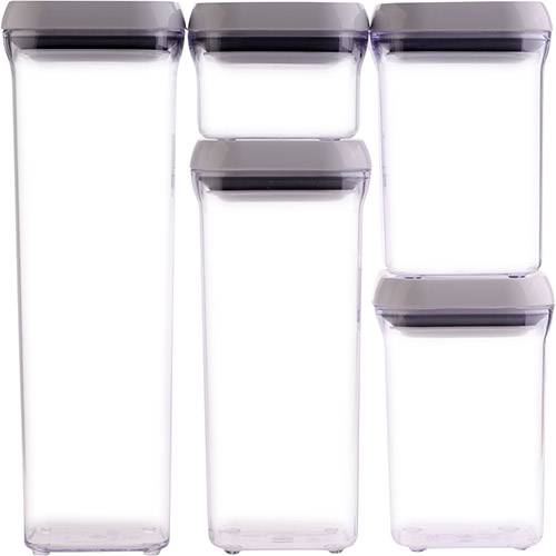 Tamanhos, Medidas e Dimensões do produto Conjunto de Potes Pop Container com 5 Peças Oxo Transparente