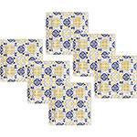 Tamanhos, Medidas e Dimensões do produto Conjunto de Pratos Oxford Porcelanas Quartier Sevilha 6 Peças Sobremesa 20x20cm - Branco/Azul