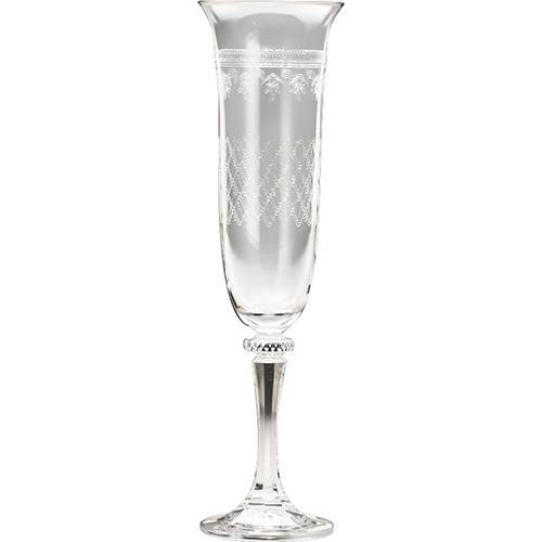 Tamanhos, Medidas e Dimensões do produto Conjunto de Taças para Champagne Kleopatra Panto Prata 175ml Cristalina 6 Peças - Rojemac