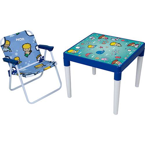 Tamanhos, Medidas e Dimensões do produto Conjunto Infantil Mesa + Cadeira Atlantis Maremoto - Mor