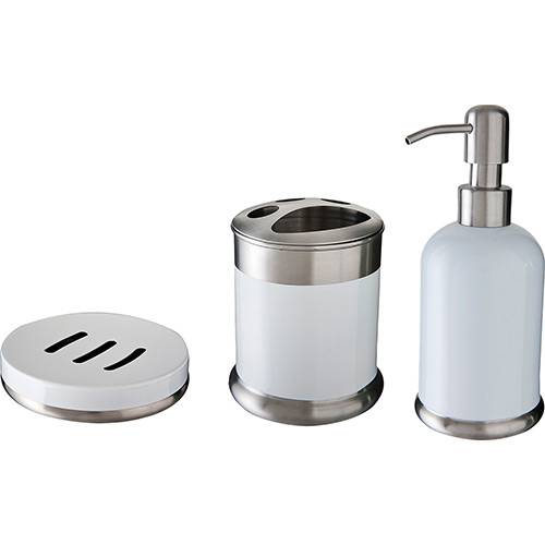 Tamanhos, Medidas e Dimensões do produto Conjunto Inox para Toalete 3 Peças Classic - Mor