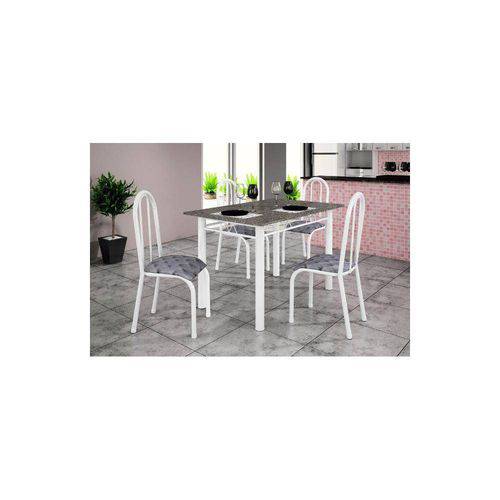 Tamanhos, Medidas e Dimensões do produto Conjunto Madmelos 4 Cadeiras Branca Tampo Granito Ocre 1,20