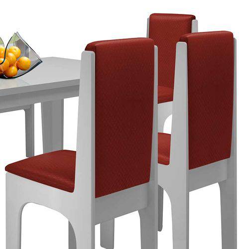 Tamanhos, Medidas e Dimensões do produto Conjunto Mesa com 6 Cadeiras - Miami - Dobuê - Branco / Vermelho