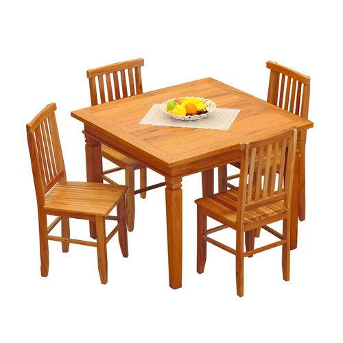 Tamanhos, Medidas e Dimensões do produto Conjunto Mesa de Jantar 1x1 M Madeira Maciça Demolição com 4 Cadeiras Mineira