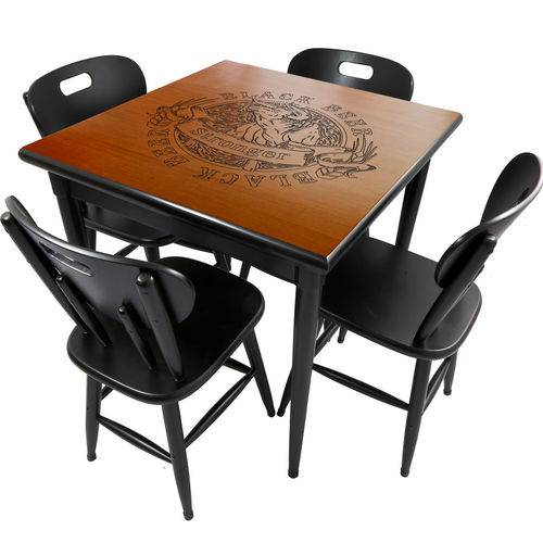 Tamanhos, Medidas e Dimensões do produto Conjunto Mesa de Jantar 4 Lugares de Madeira Black Beer Preto 80x80cm - Tambo