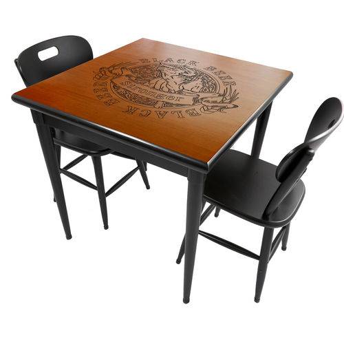 Tamanhos, Medidas e Dimensões do produto Conjunto Mesa de Jantar 2 Lugares de Madeira Black Beer Preto 80x80cm - Tambo