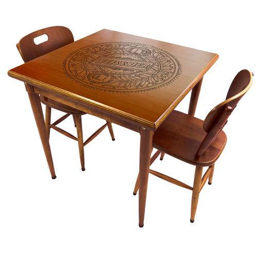 Tamanhos, Medidas e Dimensões do produto Conjunto Mesa de Jantar 2 Lugares de Madeira Weissbier Imbuia 80x80cm - Tambo