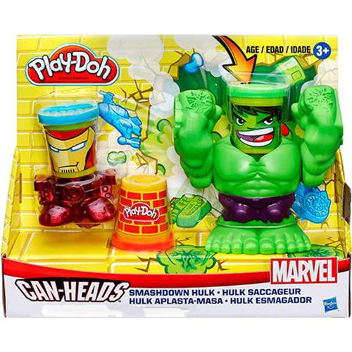 Tamanhos, Medidas e Dimensões do produto Conjunto Play-Doh Marvel Pote Hulk Esmaga - Hasbro