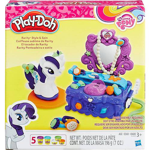 Tamanhos, Medidas e Dimensões do produto Conjunto Play-Doh My Little Pony Penteadeira Rarity - Hasbro