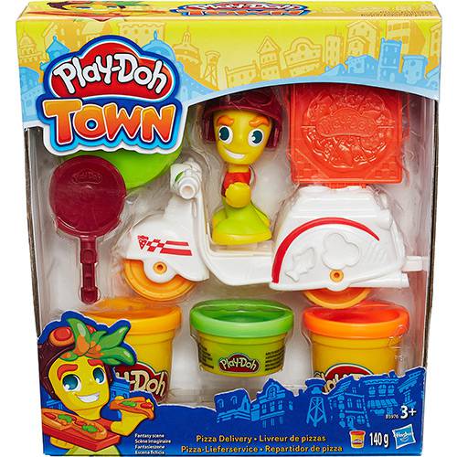 Tamanhos, Medidas e Dimensões do produto Conjunto Play-Doh Town Mini Veículo Pizza Delivery - Hasbro