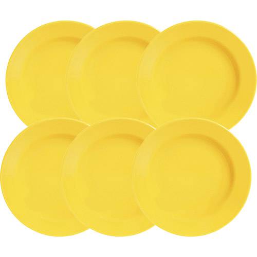 Tamanhos, Medidas e Dimensões do produto Conjunto Pratos Fundos Scalla Standard 6 Unidades Amarelo Lima